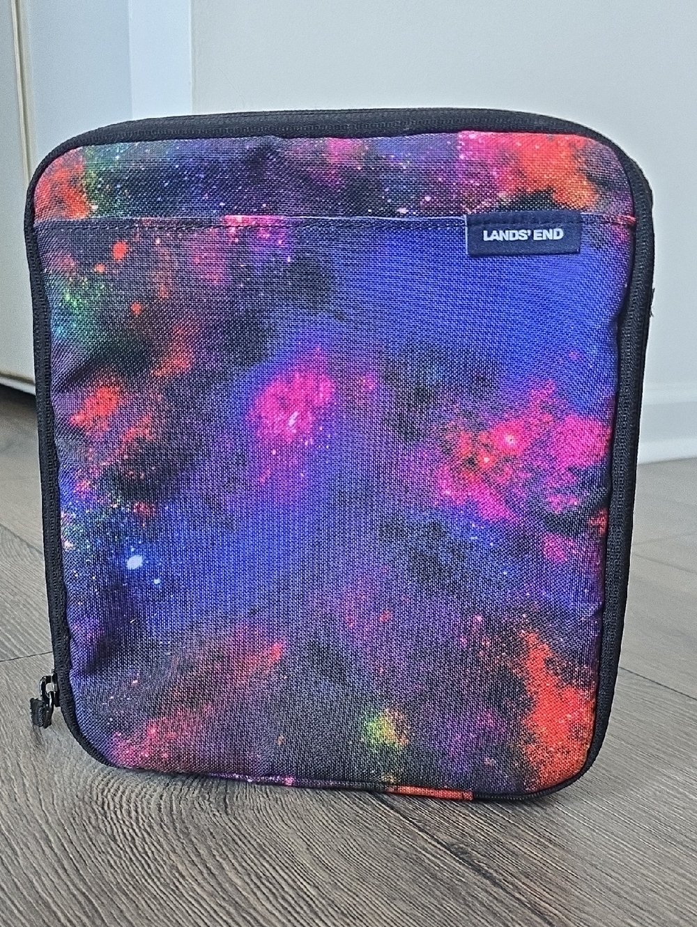 Lands’ End Galaxy Print Lunch Bag Rainbow Space Insulated Travel Tote
